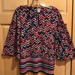 Chico's Multicolor Chevron Blouse